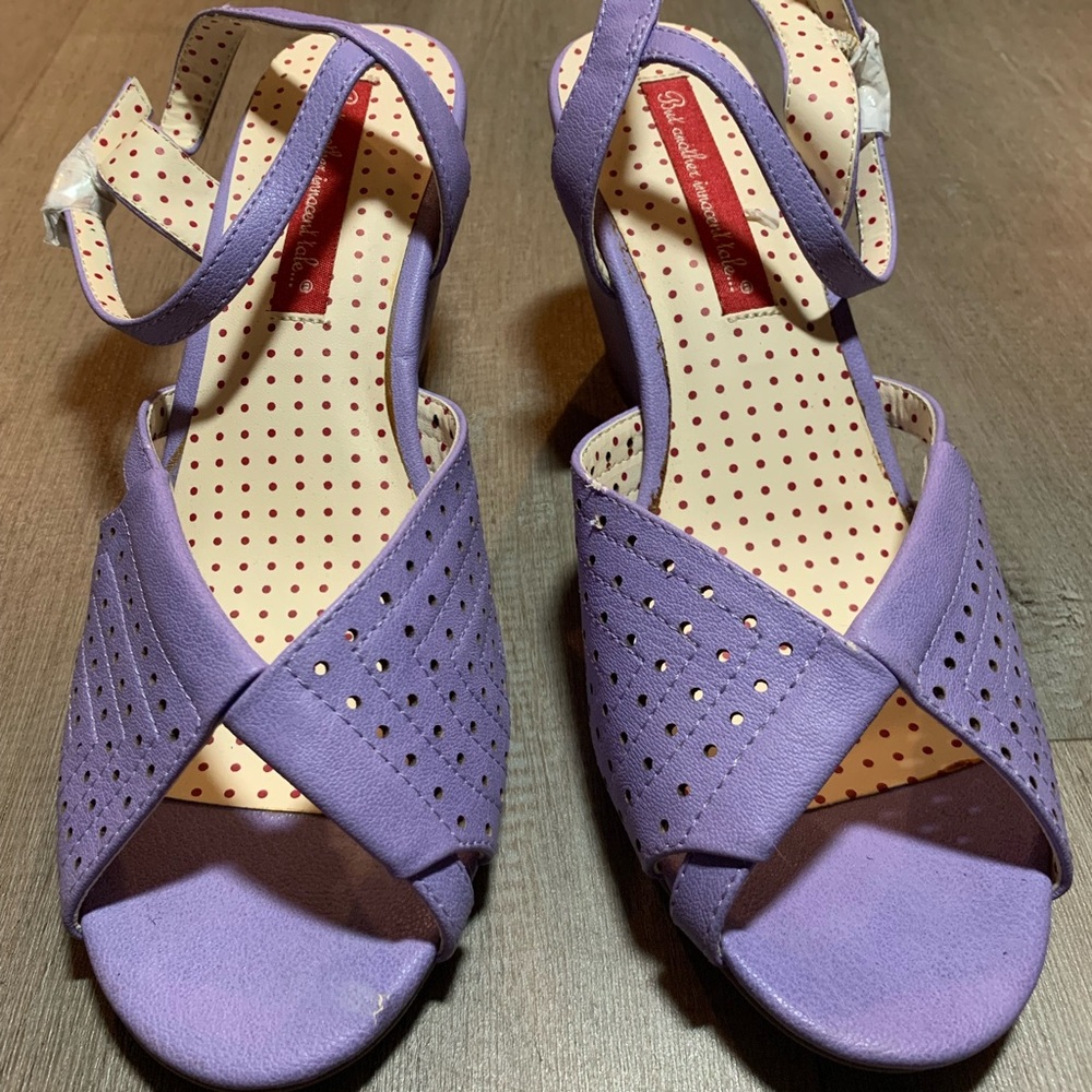 Vintage Inspired Purple Women's Platform Sandals